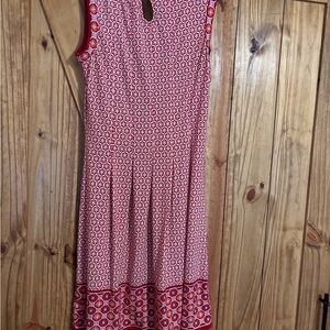 Max Studio Red Geometric Midi Dress